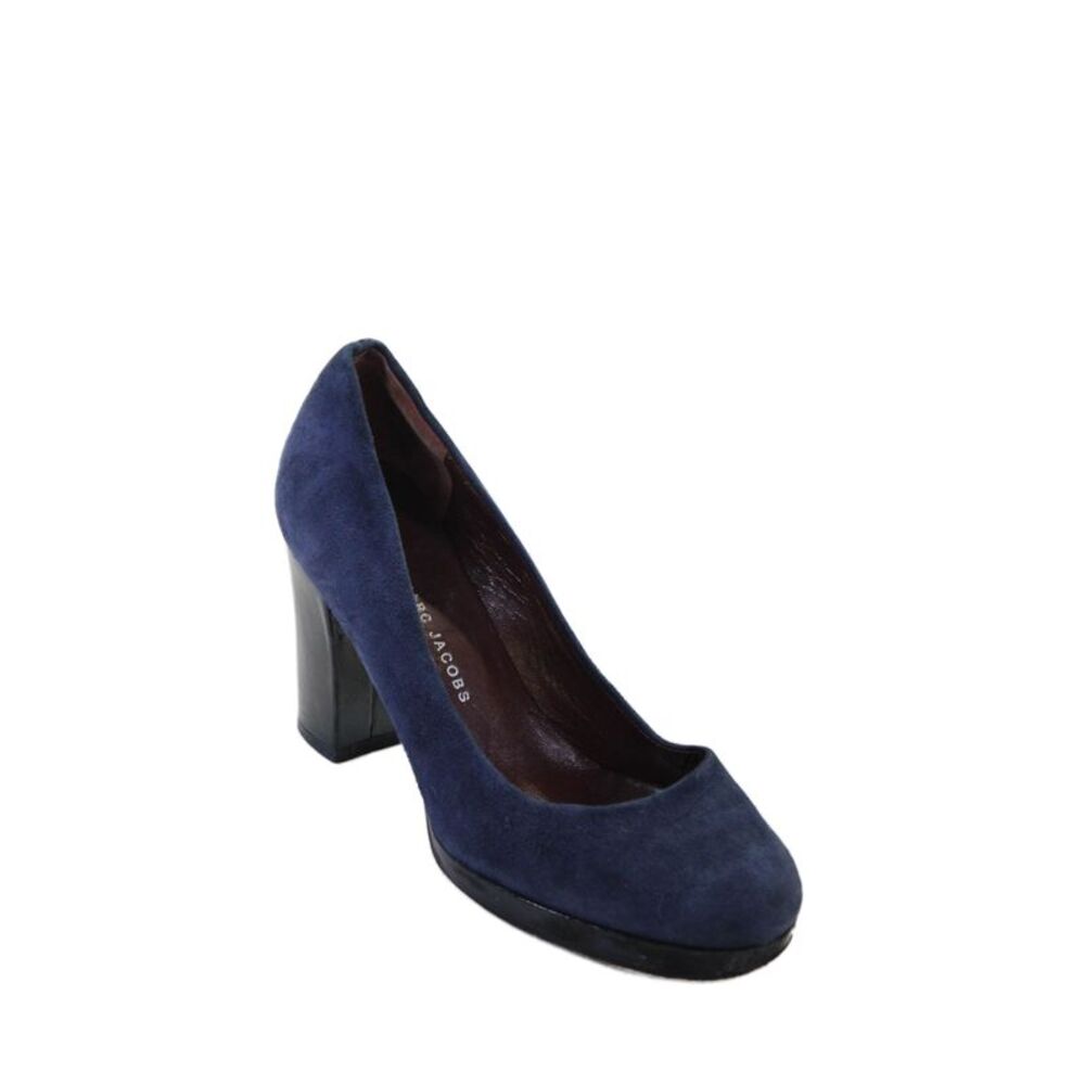 Marc Jacobs Womens Suede Slide On Round Toe Pumps Blue Size 36.5 6.5